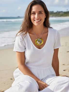 Handcrafted Yellow Statement Necklace - Brand Unknown